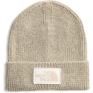 The North Face Men White Dune Cuffed Beanie Classic Fit Rib Knit Winter Hat